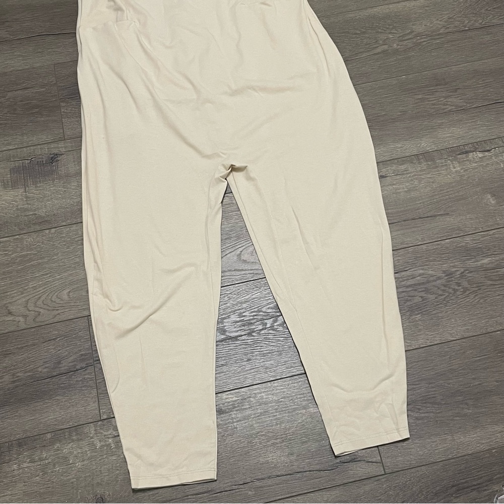 Lunya Restore Pocket Jumpsuit Latte White Tapered Skinny Leg Loungewear Sz XL. - Picture 7 of 12